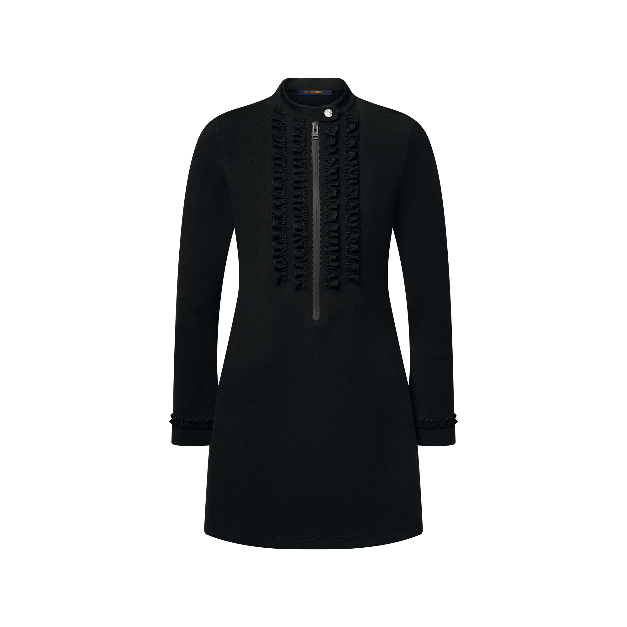 Ruffle Trim Long-Sleeved Technical Jersey Dress - Women - Ready-to